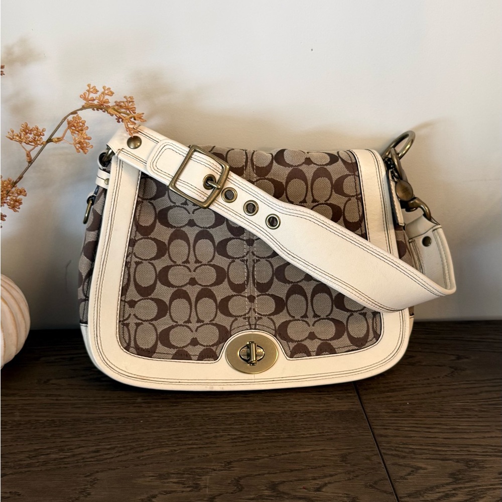 Coach legacy 65th anniversary hobo bag in cream/ brown